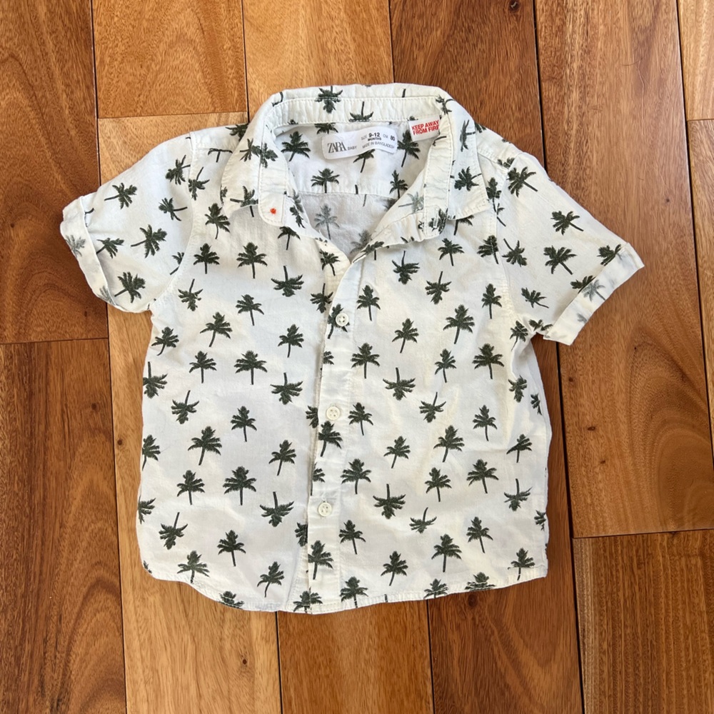 Zara Baby - Palm Tree Print Shirt 9-12 mos